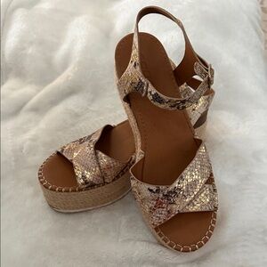 Soda Tan Snake-Print Espadrille Platform Sandals